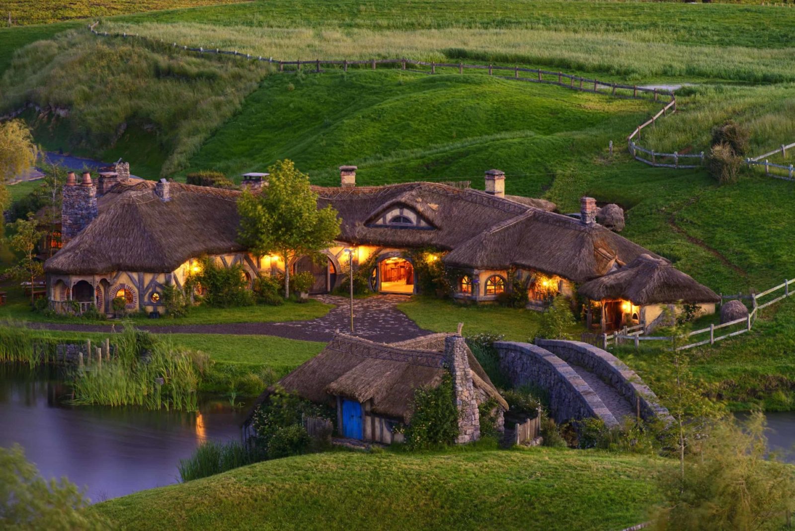 new-zealand-north-island-Hobbiton-Movie-Set-aerial