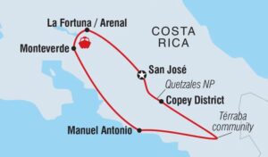 Costa Rica Tour Map