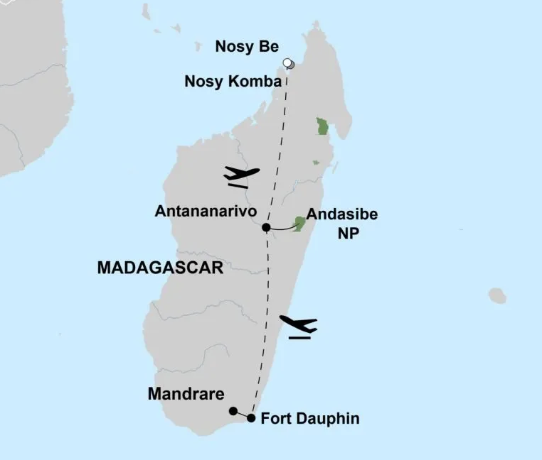 2023 Map 10D Madagascar-Beaches-Lemurs LBPE-JEN