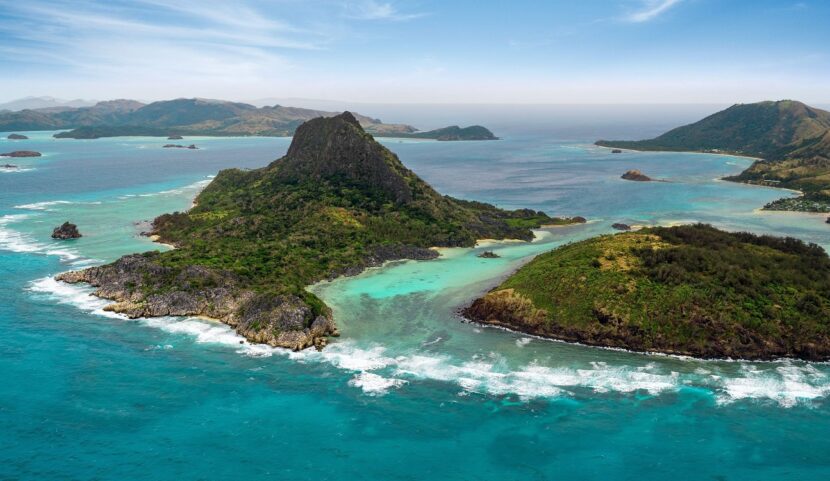 Sawa-I-Lau Caves from above, Fiji Islands