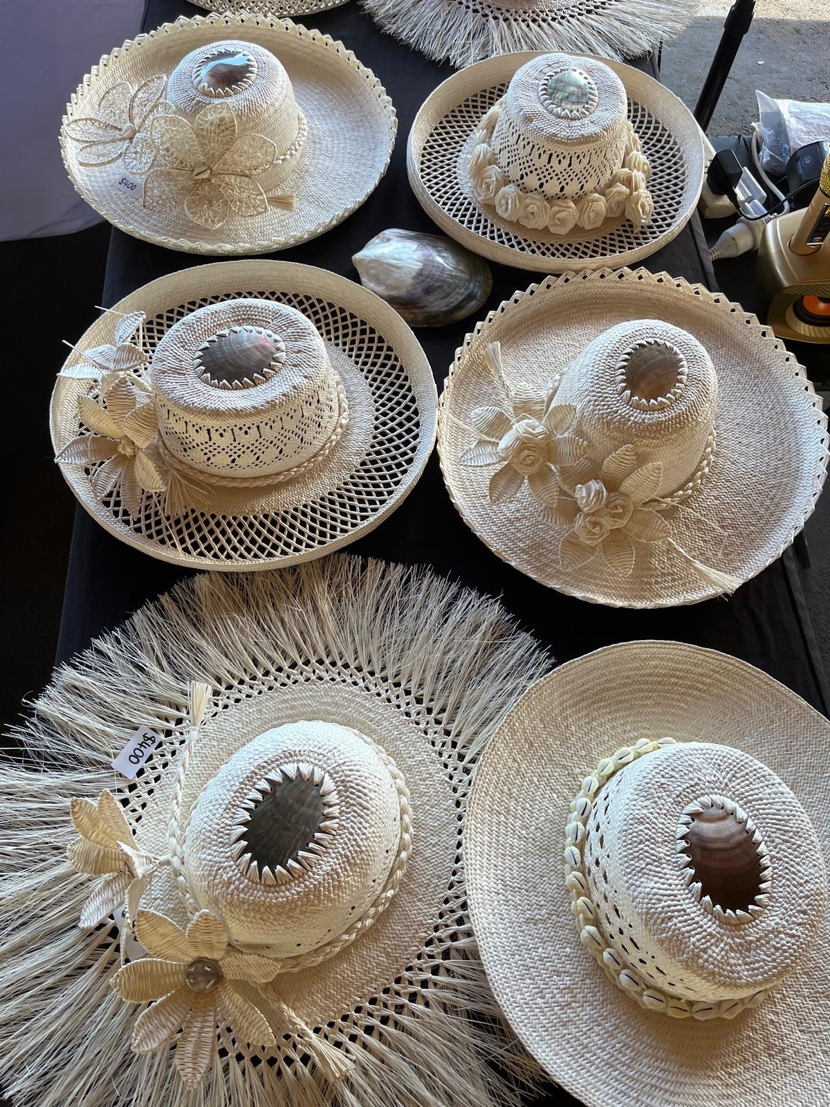 Woven hats, Rarotonga market, Cook Islands