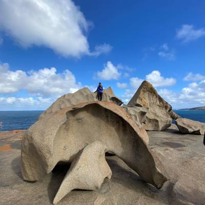 Email Standing on The Remarkable Rocks Kangaroo Island Australia - Emily