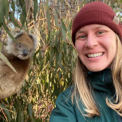 Emily with a Koala in Kangaroo Island Australia - Emily