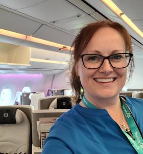 Stephanie onboard Fiji Airways - Stephanie